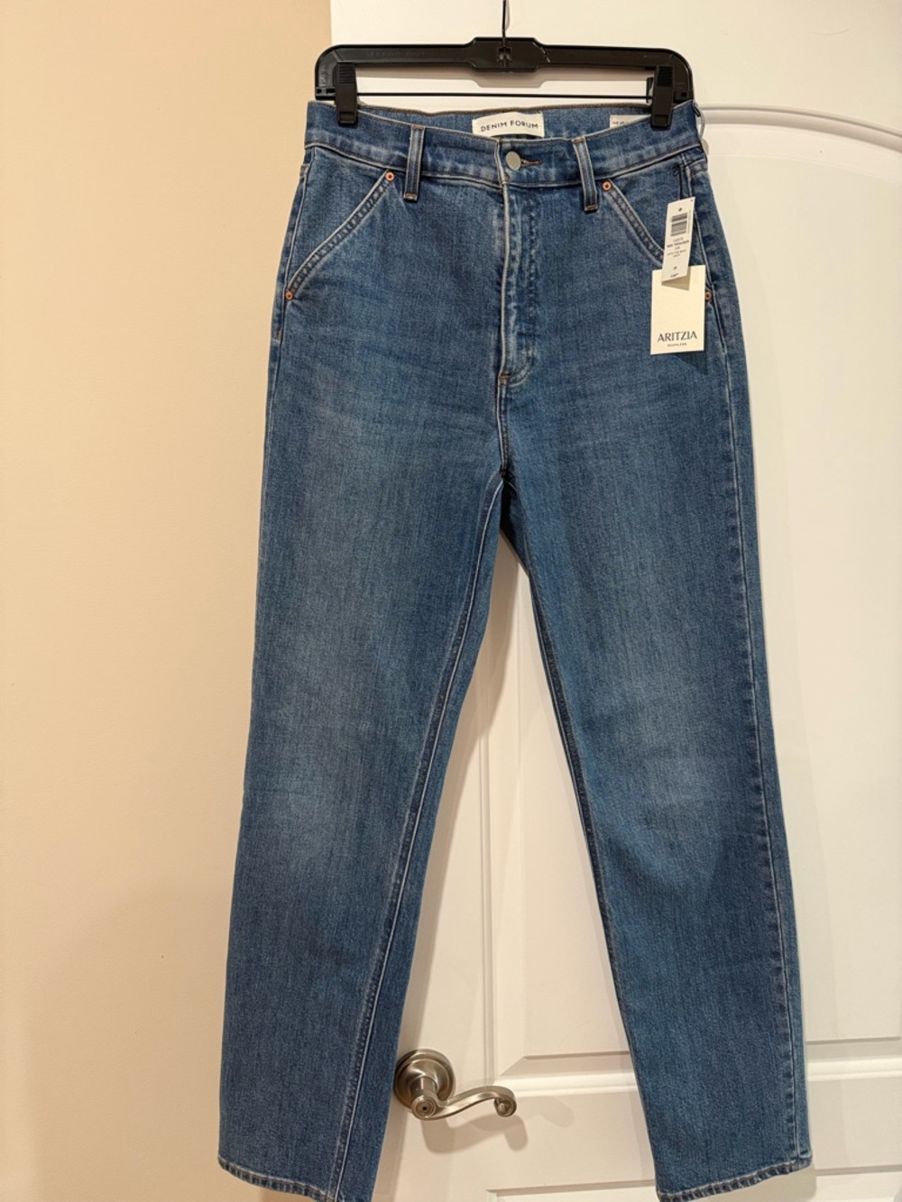Denim Forum Straight-Leg Jeans by Aritzia — Medium Blue Wash
